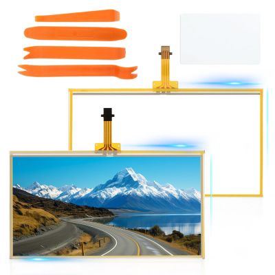 6.1 Inches Touch Screen Replacement Display Glass for 2014-2016 Toyota Corolla Camry RAV4 Prius C Radio Car Touch Screen Digitizer Navigation with Repair Tools