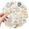 50PCS Transparent Fantasy Stickers, Gloden Celestial Aesthetic Stickers for Scrapbooking, Journaling & DIY Crafts, Clear PET Cosmic Moon Sticker for Water Bottles, Laptop, Luggage, Phone view 3