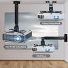 2-Be-Best Projector Ceiling Mount Wide Pipe Universal 3-in-1 Projector Wall Mount Bracket with Adjustable Arm, Flush Mount Option, Built-in Cable Management for Office Home Black view 4
