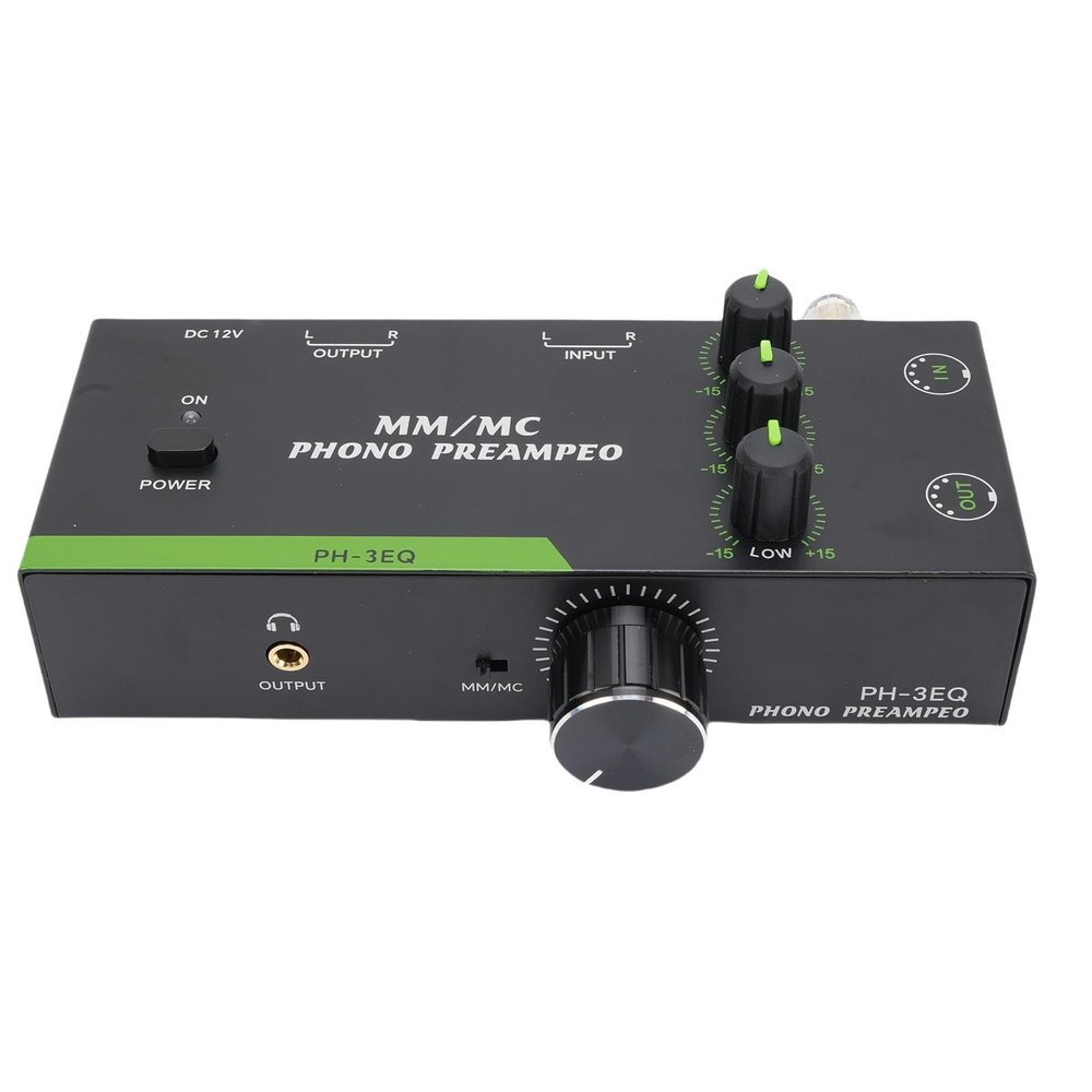Asixxsix Phono Preamp, Turntable Amplifier with 3 Band Adjustment XLR Input Output for MM MC (US Plug 100-240V)