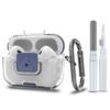 Wacanc for AirPods Pro 2nd/1st Generation Protective Case with Secure Lock Clip,Shockproof Full Protection Phone Stand Design TPU Case with Carabiner&Clean Kit (Clear) view 1