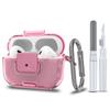Wacanc for AirPods Pro 2nd/1st Generation Protective Case with Secure Lock Clip,Shockproof Full Protection Phone Stand Design TPU Case with Carabiner&Clean Kit (Clear Pink) view 1