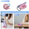 Wacanc for AirPods Pro 2nd/1st Generation Protective Case with Secure Lock Clip,Shockproof Full Protection Phone Stand Design TPU Case with Carabiner&Clean Kit (Clear Pink) view 3