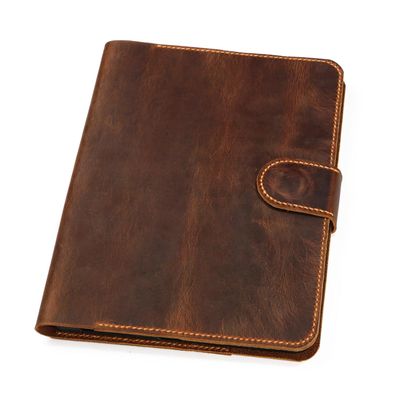 Personalized Vintage Leather Folio Case for 2024 iPad Air 11", Hand-Stitched Stand Cover with Strap, Card Pocket &Name Engraving Y02-IXPMNC