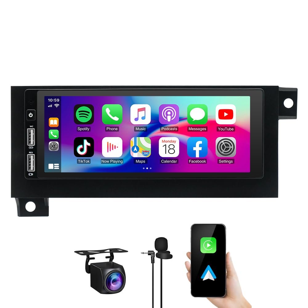 6.86'' Android 14 Touch Screen Radio for Chrysler Town & Country 1990-2000 Stereo,for 19942002 Dodge Ram 1500 2500 3500 with Wireless Carplay Android Auto Bluetooth WiFi FM SWC +AHD Backup Camera