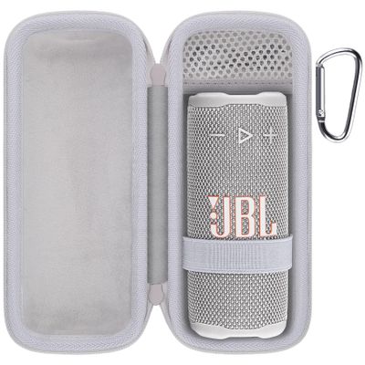 co2CREA Case for JBL Grip Compact Bluetooth Speaker, Portable Hard Travel Bag with Carabiner (White Case)