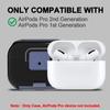 Wacanc for AirPods Pro 2nd/1st Generation Protective Case with Secure Lock Clip,Shockproof Full Protection Phone Stand Design TPU Case with Carabiner&Clean Kit (Black) view 2