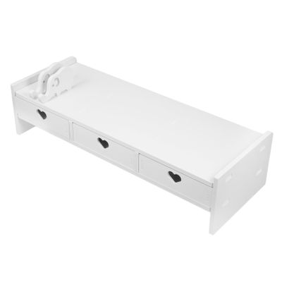 POPETPOP Computer Monitor Riser with Storage Office Desk Organizer Keyboard Stand Desk Shelf Easy Assembly Workspace Storage for Pens Notepads and Accessories