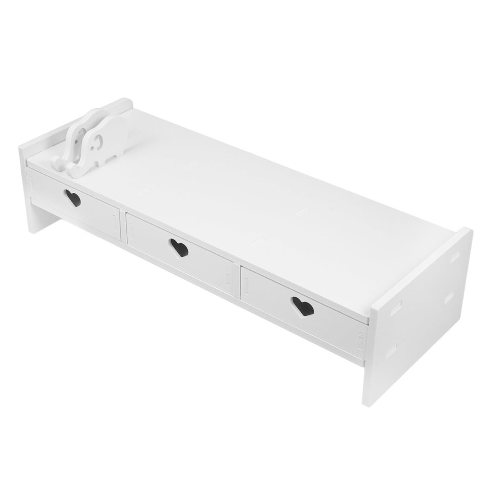 POPETPOP Computer Monitor Riser with Storage Office Desk Organizer Keyboard Stand Desk Shelf Easy Assembly Workspace Storage for Pens Notepads and Accessories