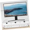 POPETPOP Computer Monitor Riser with Storage Office Desk Organizer Keyboard Stand Desk Shelf Easy Assembly Workspace Storage for Pens Notepads and Accessories view 4