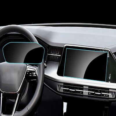2Pcs Car Screen Protector for Audi Q6 2023-2024 (navigation screen+instrument screen), Anti-Fingerprint Screen Protector Foils, Car Screen Tempered Glass Film Touchscreen Protection Accessories