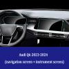 2Pcs Car Screen Protector for Audi Q6 2023-2024 (navigation screen+instrument screen), Anti-Fingerprint Screen Protector Foils, Car Screen Tempered Glass Film Touchscreen Protection Accessories view 2