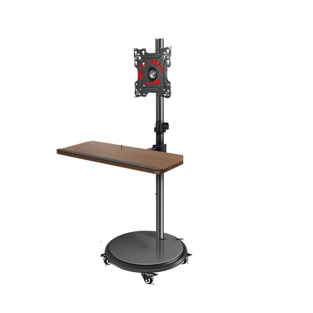 UMJIGF Universal TV Stand, Mobile Floor TV Stand - with Keyboard Tray TV Computer Monitor Horizontal and Vertical Rotating Bracket Floor Mobile Cart Live Video Business Meeting Rack, VESA 200x