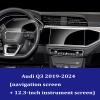 2Pcs Car Screen Protector for Audi Q3 2019-2024 (navigation screen + 12.3-inch instrument screen), Anti-Fingerprint Screen Protector Foils, Car Screen Tempered Glass Film Touchscreen Protection view 2