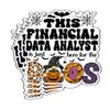 (4Pcs-2.5in) Financial Data Analyst Vinyl Decal Sticker  Halloween Vinyl Sticker - Here for The Boos Decal for Laptops, Water Bottles, Cars, Bumpers, Toolboxes  Gift for Financial Data Analyst view 1