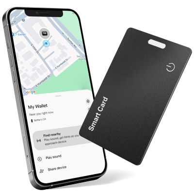 CheukKee 1-Pack Tracker Card for Android - Works with Google Find Hub/My Device Compatible, Ultra-Thin Wireless Charging Bluetooth Locator with Keyring Hole for Keys, Wallets, Pets, Bags & Luggages