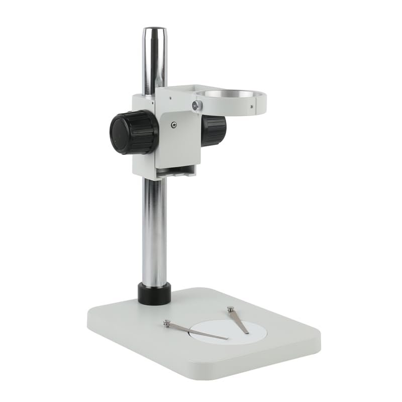 1pc Trinocular Microscope Binocular Microscope Stereo Microscope Adjustable Table Working Stand Holder+76mm Ring Holde+32mm Pillar(Grey)