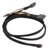Asixxsix SFF 8654 to 2X SFF 8639 NVME U.2 Cable Adapter, 24Gbps 12Gbps Slim SAS SSD Cable with 15 Pin Power for Mainboard SSD Internal Devices view 2