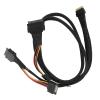 Asixxsix SFF 8654 to 2X SFF 8639 NVME U.2 Cable Adapter, 24Gbps 12Gbps Slim SAS SSD Cable with 15 Pin Power for Mainboard SSD Internal Devices view 3