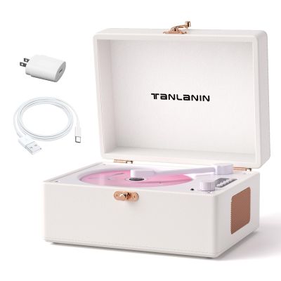 Vintage Portable CD Player with Built-in Speakers, Bluetooth Input & Output, LED Display, Retro Suitcase Design  Perfect Music Gift for Home, Relaxation & Stylish Dcor, White