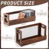 Jetec 2 Set Metal & Wooden Stackable Tabletop Storage Shelf, DVD and CD Storage Box Display Holder Rack with Carrying Handle for Bookshelf Movie Cases Cassette Tape, Can Store up to 36 CDs and 26 DVDs view 2