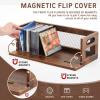Jetec 2 Set Metal & Wooden Stackable Tabletop Storage Shelf, DVD and CD Storage Box Display Holder Rack with Carrying Handle for Bookshelf Movie Cases Cassette Tape, Can Store up to 36 CDs and 26 DVDs view 3