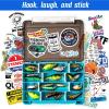 Joyppy 155 PCS Funny Fishing Stickers for Adults, Holographic Outdoor Waterproof Vinyl Fish Decals for Boat Laptop Tool Trackle Box Cooler Gifts for Men Dad Fisherman view 3