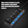 7-4 Port Powered USB C Hub - Individual Touch Switches Adapter, Multipurpose Splitter | High Speed USB Port Expander with Individual Button, Data Transfer Ports Expander for Desk Remote Works view 3