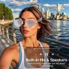ASHATA Smart Glasses with AI Translation, Support 110+ Languages, Glasses with Polarized Lens, Real Time Translation Built in Mic Speakers for Travel Meeting view 4
