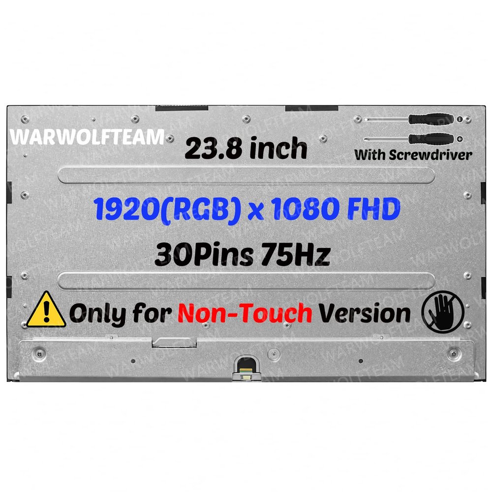 WARWOLFTEAM Screen Replacement for HP DP/N M26781-001(SPS-Panel EON 800G6 AIO 23.8 IPS FHD NT) 23.8inch 75Hz 30Pins 1920 x 1080 FHD LCD LED Screen Display Panel(Only for Non-Touch)