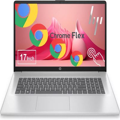 HP 17.3" Touchscreen Chromebook, 8GB RAM, 128GB SSD, Intel 4-Core, HDMI, Type C, ChromeOS Flex, Designed Purely for School and Work | Game App Not Allowed | No Mouse