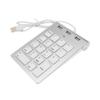 KALLORY Mechanical Numeric Keypad with USB Ports Hub Silver USB Keyboard Compatible with Windows and Desktop Computers Lightweight Zinc Alloy Numeric Pad for Data Entry and Financial Use view 1