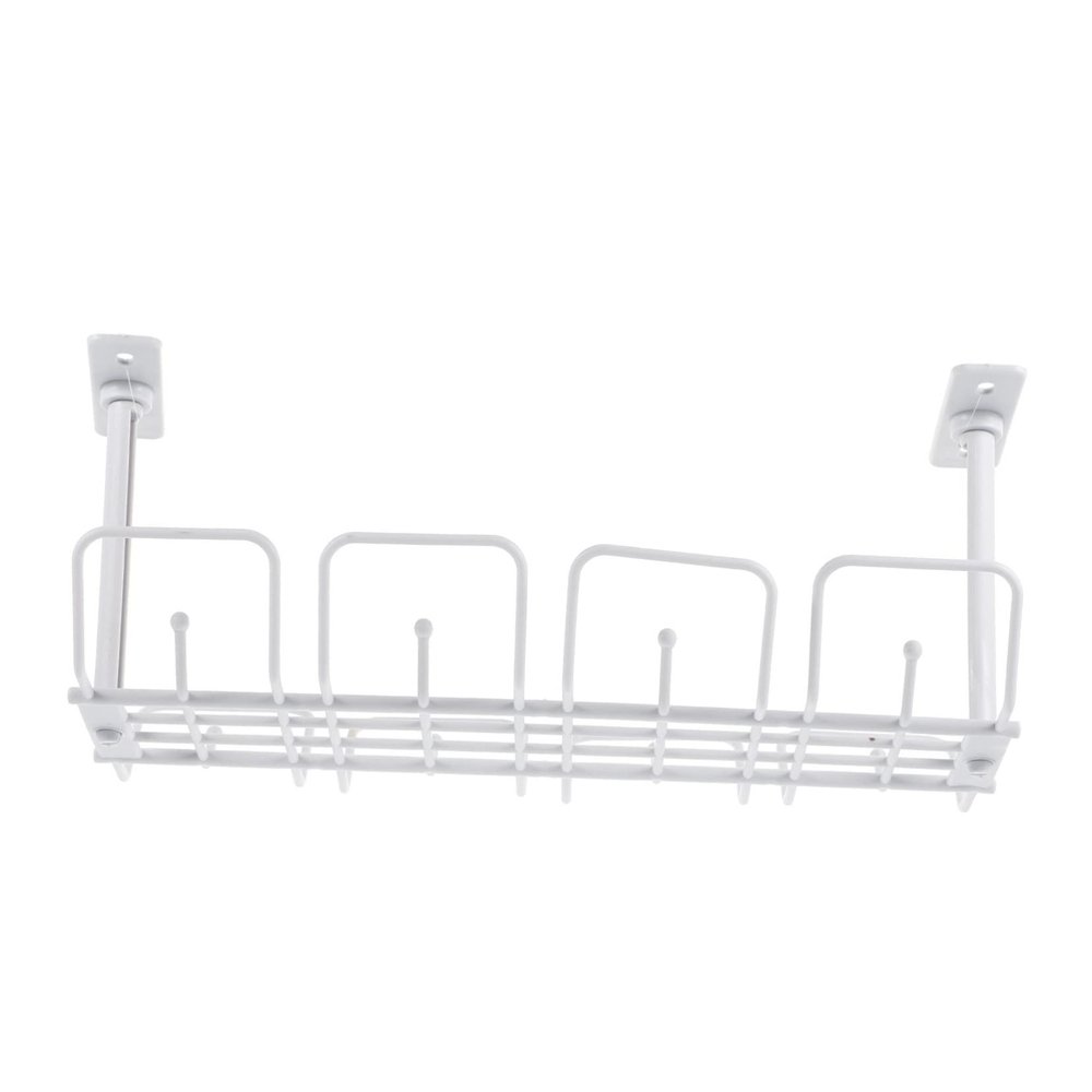 DOITOOL Under Desk Cable Storage Basket with Hook Mesh Design Material Wire Holder for Office Kitchen Organization No Drill Hanging Shelf for Convenient Desk and Shelf Management