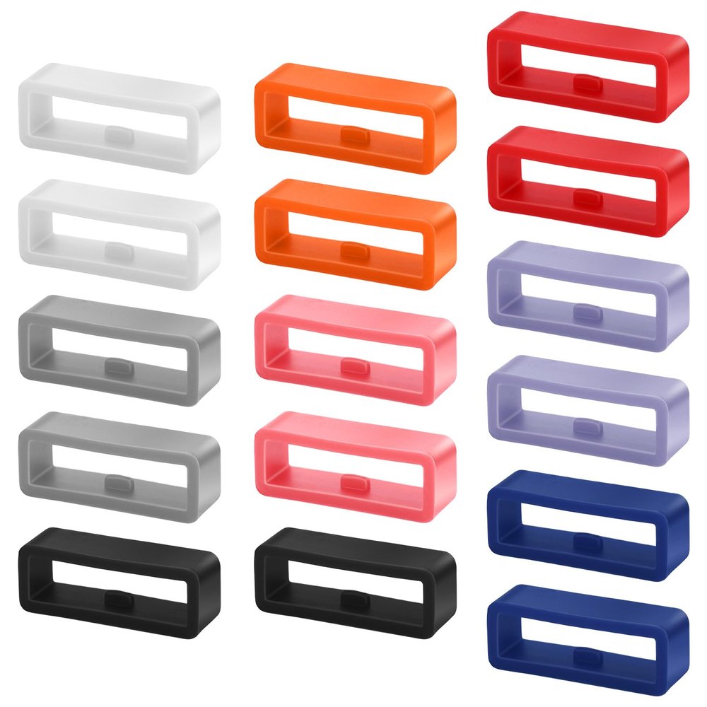 Mabor 16 Pack Magic Band Holder Clips, Smart Watch Band Fixing Rings, Silicone Locks Clips Strap Holder Watch Strap Replacement Accessories (Multi-Color)