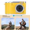 Yunir Digital Cameras for Photography,1080P 48MP Vlogging Camera for,2.4 inch 180Flip Screen Compact Travel Camera for Teens with 18x Digital Zoom (Yellow) view 3