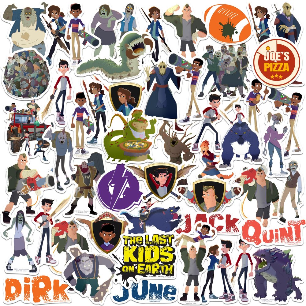 The Last Kids on Earth 50ct Vinyl Large Deluxe Stickers Variety Pack - Laptop, Water Bottle, Scrapbooking, Tablet, Skateboard, Indoor/Outdoor