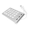 LALAFINA Mechanical Numeric Keypad with Keys USB Pad and Port Hub Zinc Alloy Silver Compact Keyboard for Laptop Desktop to Compatible view 1
