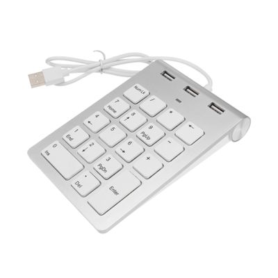 SHINEOFI Mechanical Numeric Keypad Key USB with Port Hub Silver Zinc Alloy Lightweight Pad for Laptop Desktop Xp