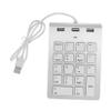 DOITOOL Mechanical Numeric Keypad USB Key Silver Zinc Alloy Pad with USB Ports Hub for Laptop Desktop Plug and Play Compatible with Windows view 1