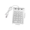CATIEBYE Mechanical USB Numeric Keypad with Keys and USB Ports Hub Silver Zinc Alloy Pad for Laptop and Desktop Compatible with Windows Xp view 2