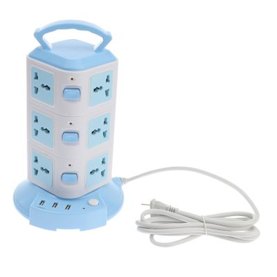 BRIGHTFUFU Multi Plug Outlet Power Strip Tower with USB Ports Fireproof Abs Shell High Temperature Resistant Charging Station for Home Office Dorm US Plug Cord