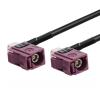 (D) Female to Female Jack Right Angle Pigtail Cable Adapter RG174 (100CM) view 1