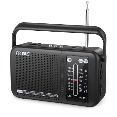 PRUNUS J156 AM FM Radio Portable with Bluetooth, TF Card/USB Playback