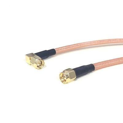 1 SMA Male Switch to SMA Plug Right Angle Pigtail Cable for WiFi Wireless Modem (400cm) (RG142)