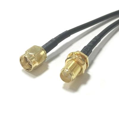 Wi-Fi Antenna Extender RP-SMA Female Jack to SMA Male Plug Jumper Cable (20CM) (RG174)