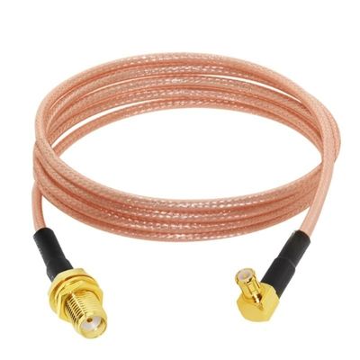 SMA Female Bulkhead to MCX Male Right Angle Cable Assembly for Wireless Modems (10CM) (RG316)