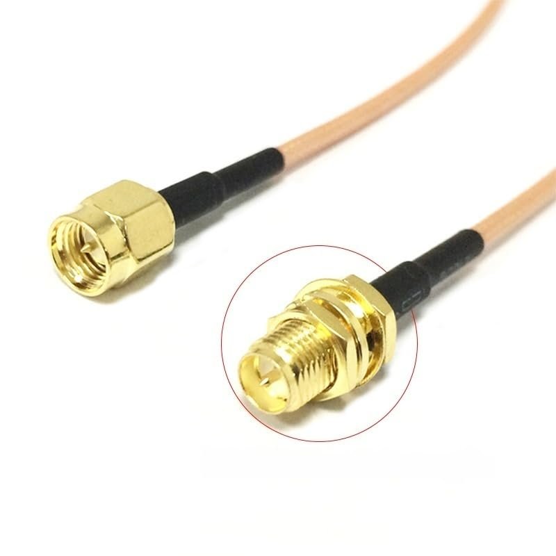 Wi-Fi Antenna Extender RP-SMA Female Jack to SMA Male Plug Jumper Cable (500CM) (RG316)