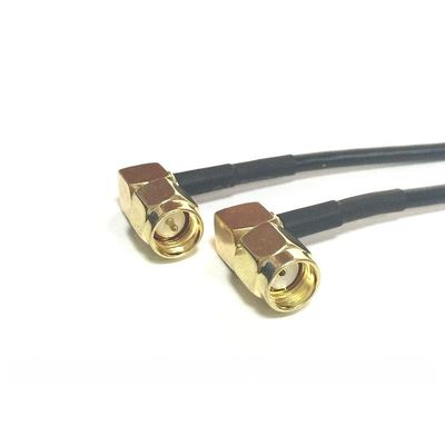 SMA Male Right Angle to RP SMA Plug 90 Degree Patch Cable Adapter (400CM) (RG174)