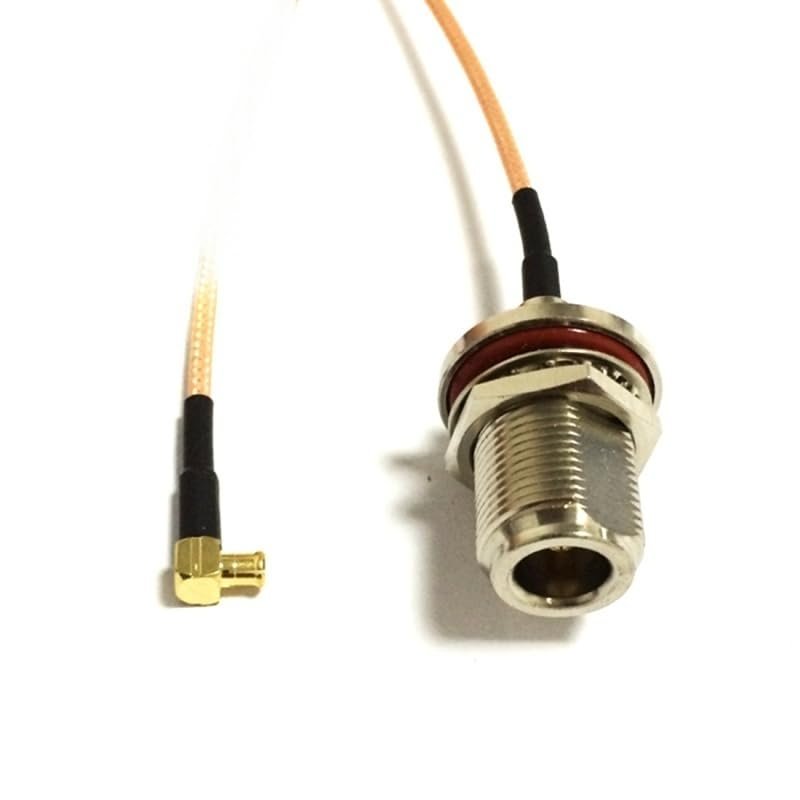 MCX Right Angle 90 Degree Switch N-Type Female Through-Wall Pigtail Cable for Wi-Fi Routers (20CM) (RG316)