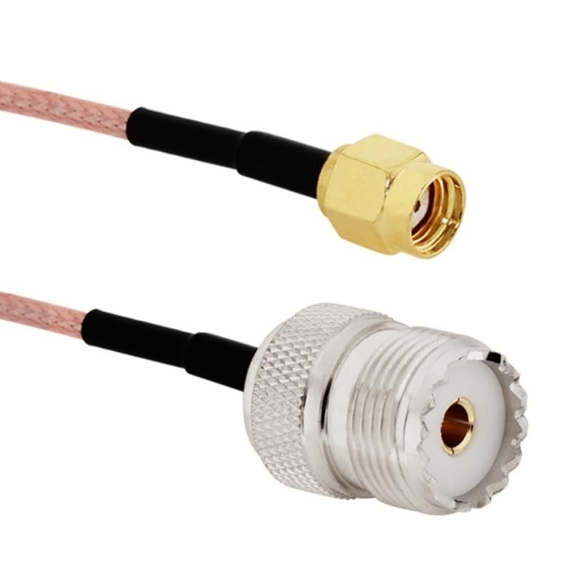 RG316 UHF PL259 SO239 to SMA Male Plug and Female Jack Straight Connector Jumper Pigtail Cable (100CM) (RPSMAJ-UHFK)
